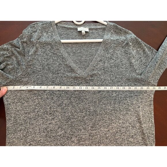 Lucky Brand V-Neck Cloud Knit Tunic Pullover Sweater in Grey Heather Size XL - Picture 11 of 13